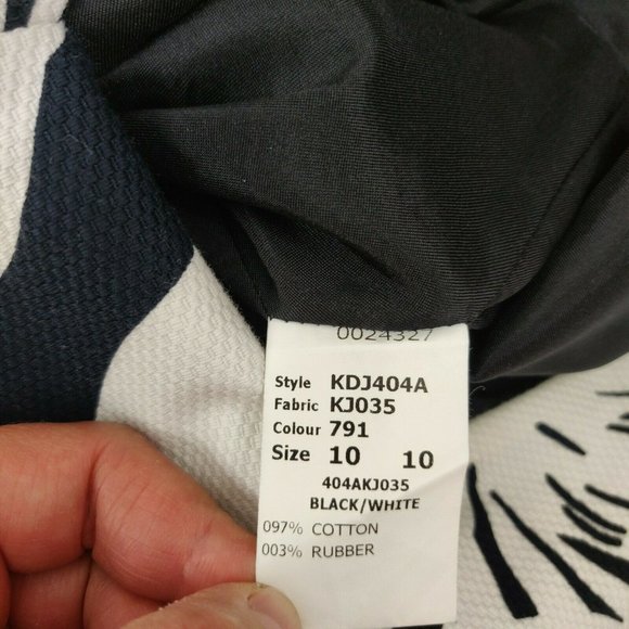 Michael Kors Collection Italy Size 10 Sheath Dress Lined Floral White Black - Picture 11 of 12